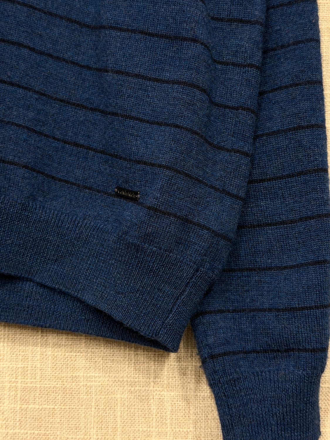 캘빈클라인 메리노 울100% 단가라 니트 L 네이비 상품이미지3