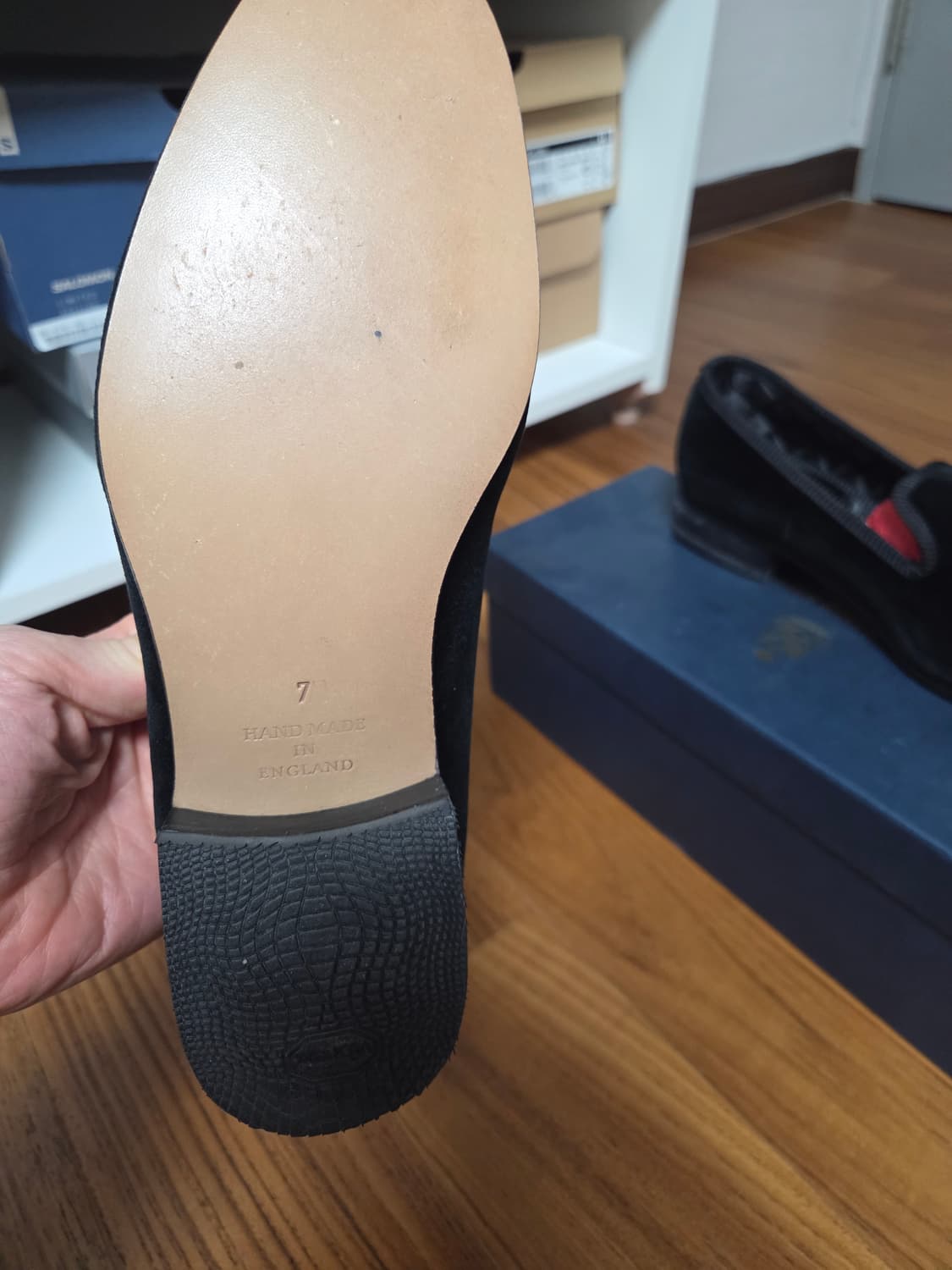 헤링슈즈 스컬 블랙 벨벳 로퍼 7F [새상품] 상품이미지4