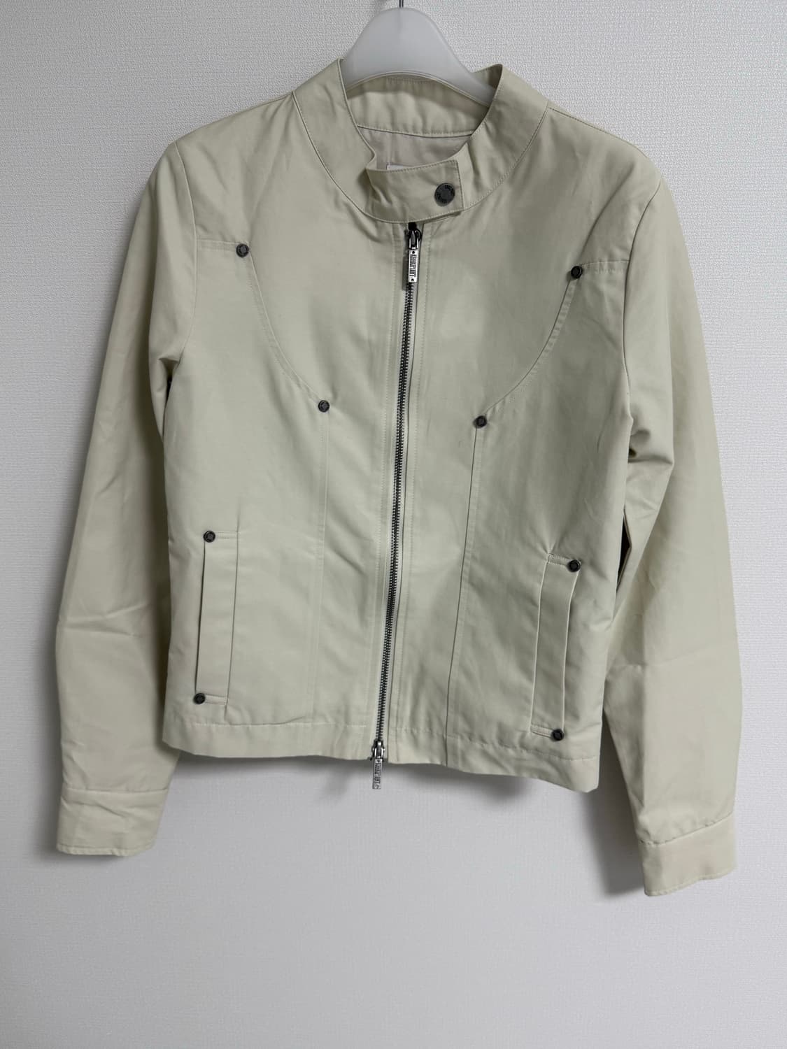카키포인트 리벳 코튼 자켓 베이지 상품이미지2
