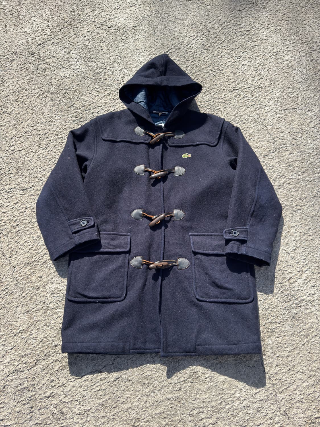 라코스테 울 떡볶이 더풀 코트 네이비 B87 상품이미지1