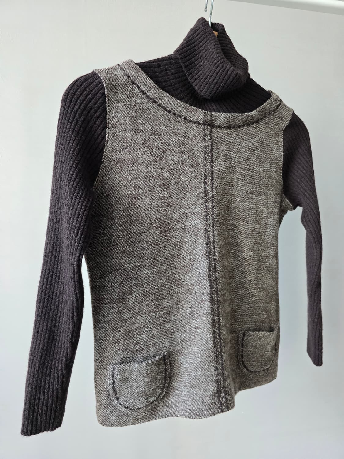 일본 빈티지 미니멀 울 니트 톱 상품이미지2