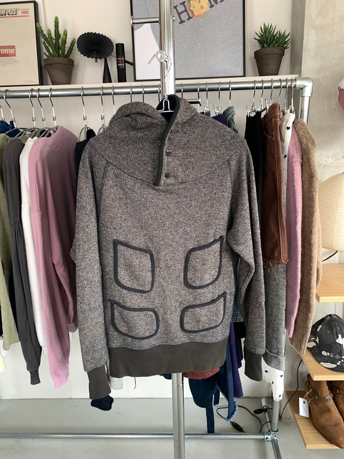 Kapital 캐피탈 버튼 니트 후드 상품이미지1