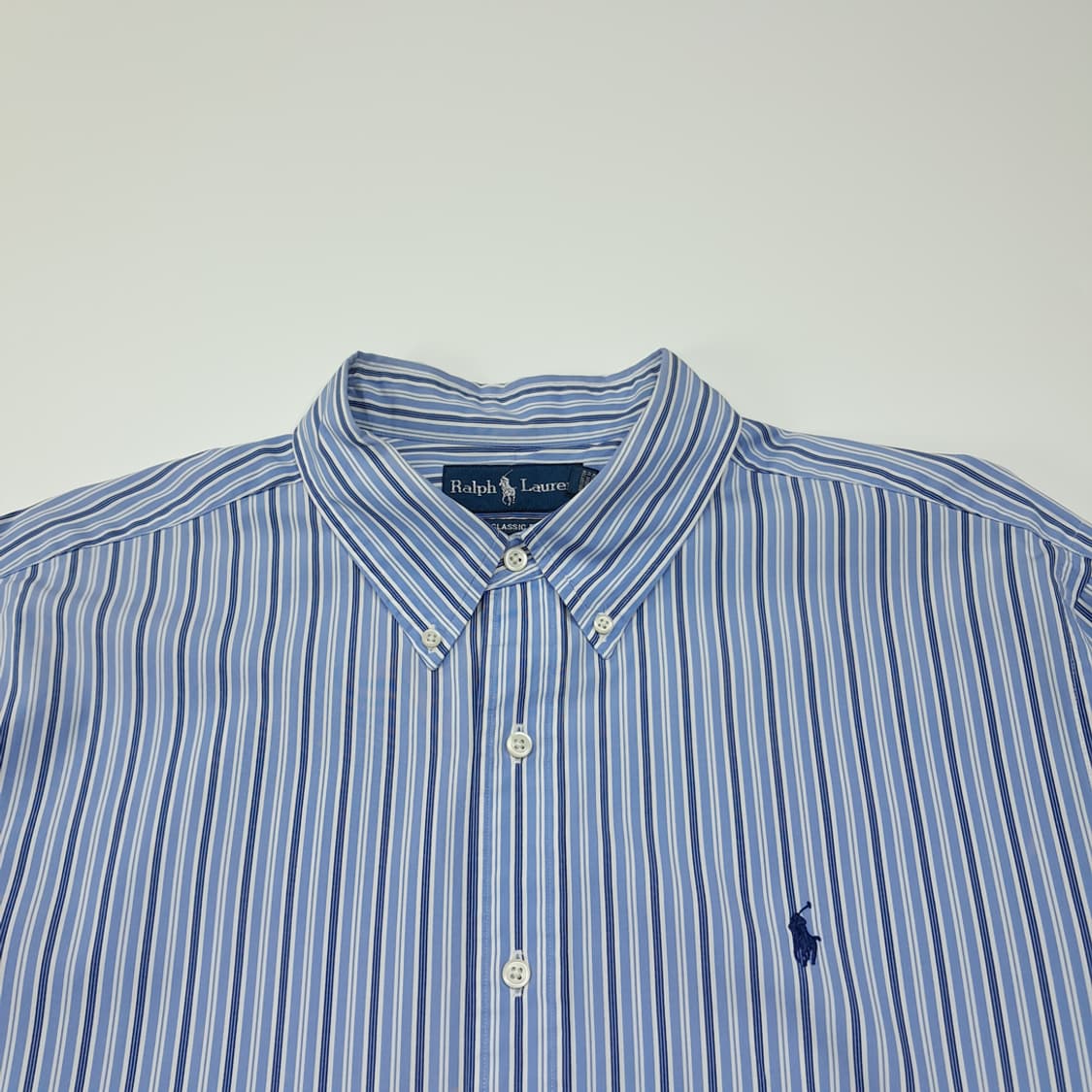 CL686 2XL 폴로 00s 스트라이프 버튼다운 블루 셔츠 상품이미지2