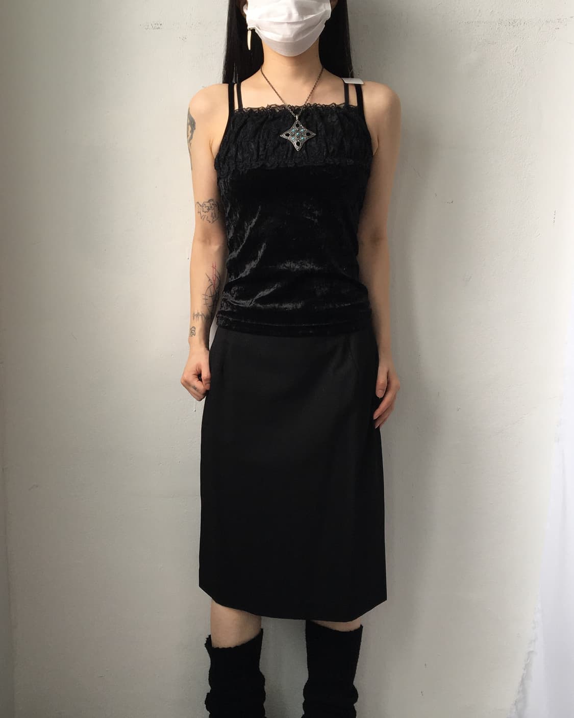 Lace point velvet sleeveless 상품이미지5