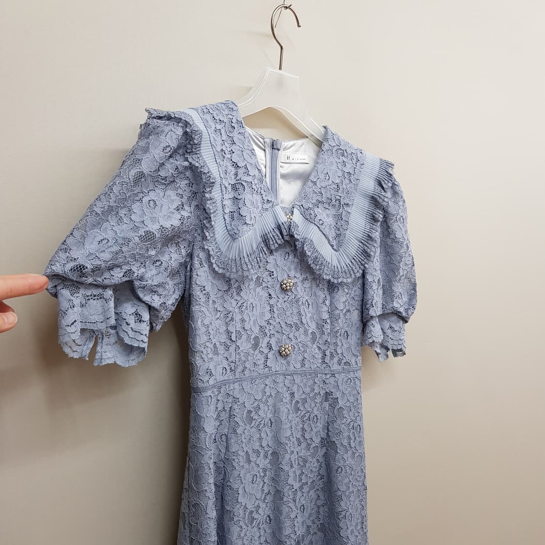 잇미샤 it MICHAA 2022 레이스 빅카라 롱 원피스 상품이미지4