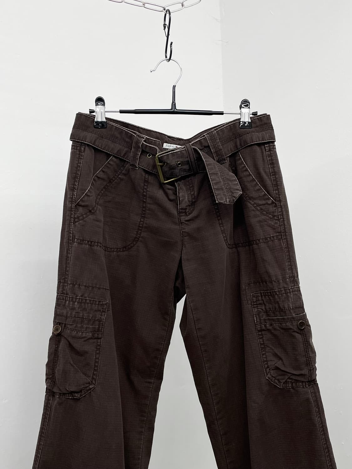 타미힐피거 브라운 포켓 카고 벨트 팬츠 상품이미지5