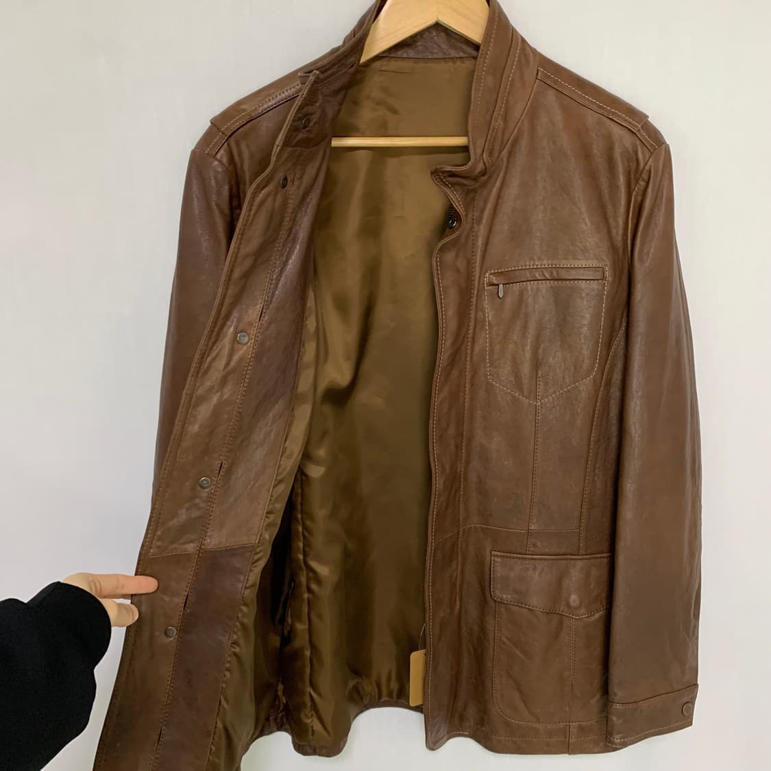 빈티지 리얼레더 양가죽 자켓 브라운 남성 상품이미지6