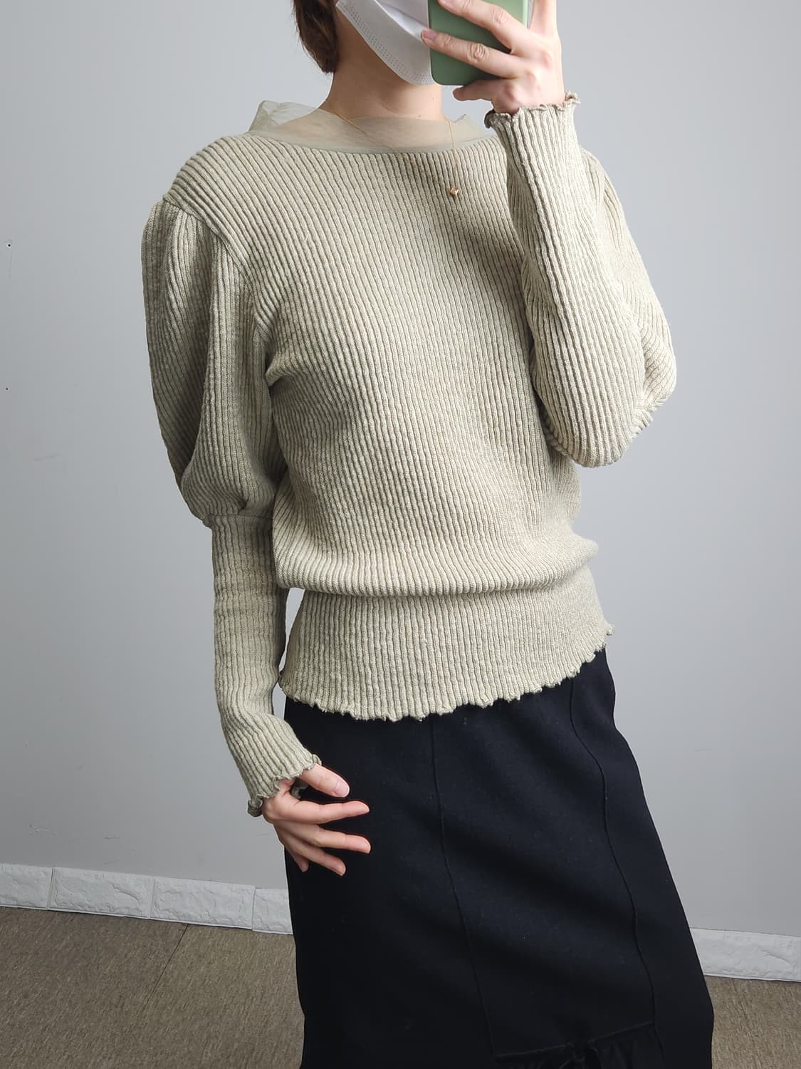 백리본 골지 니트 상품이미지3