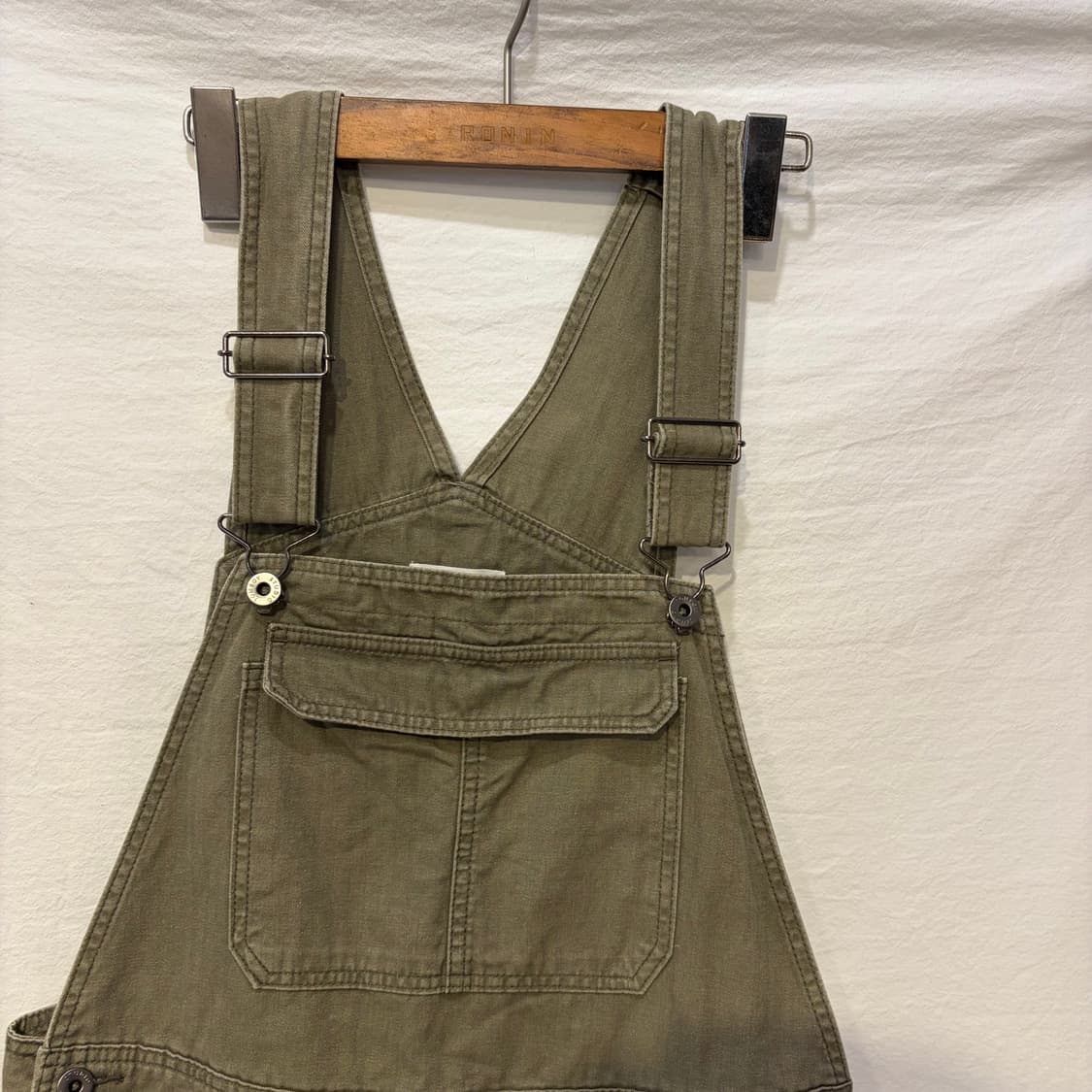 스튜디오톰보이 카키데님 숏 멜빵바지 점프수트 상품이미지2