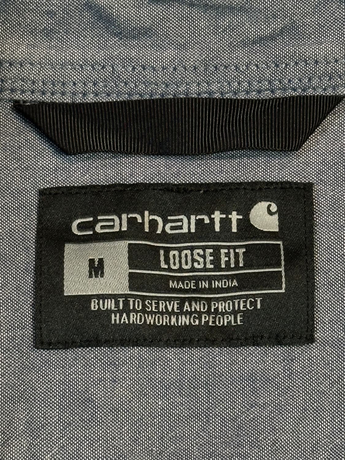 칼하트 CARHARTT 루즈핏 투포켓 샴브레이 데님 반팔셔츠 상품이미지5
