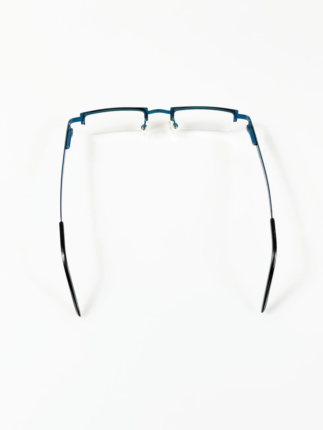 90s 유럽제 LES OPTICIENS 블루 반무테 빈티지 안경 상품이미지5