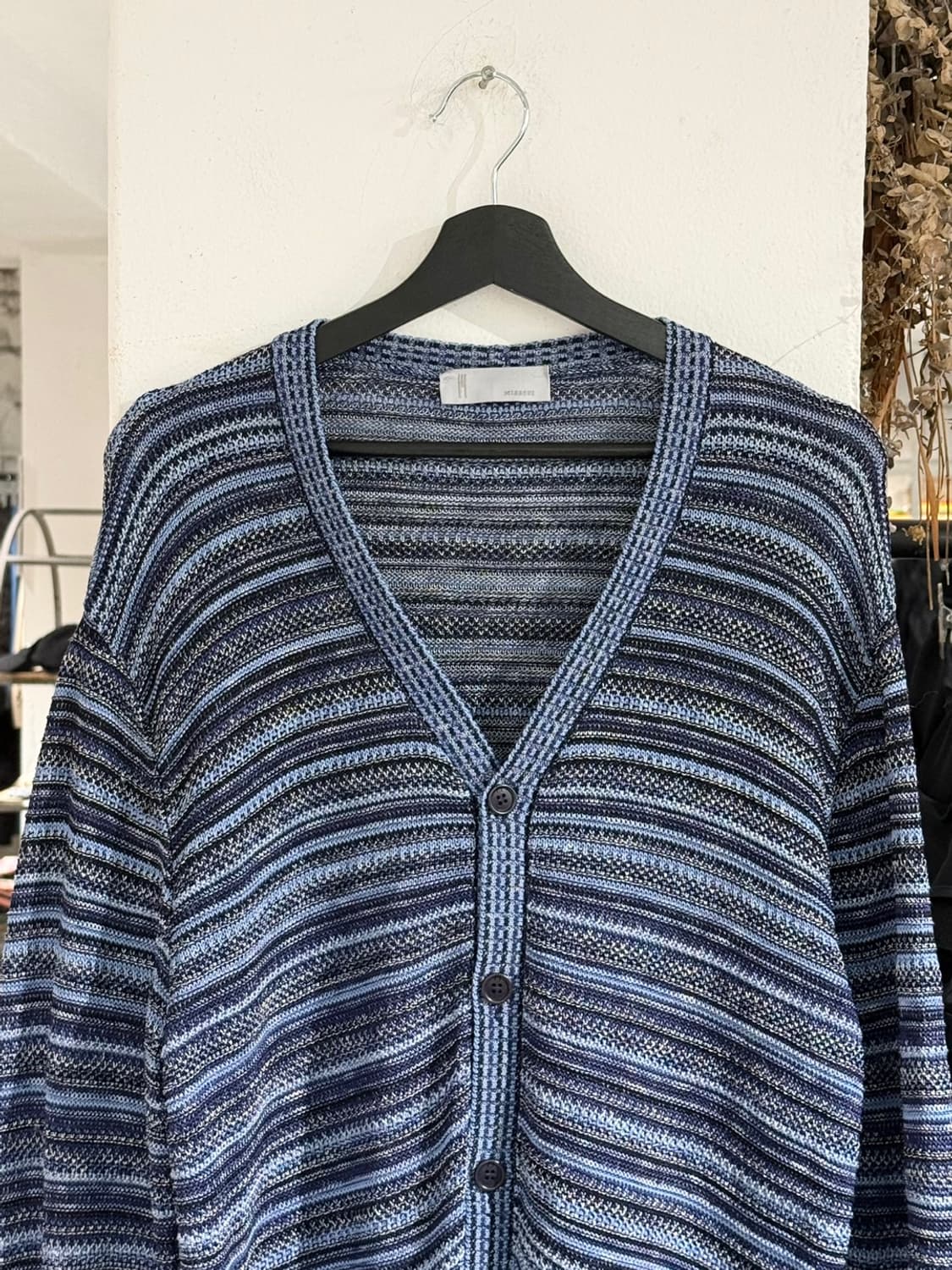 미쏘니 블루 스트라이프 오버사이즈 니트 가디건 상품이미지4