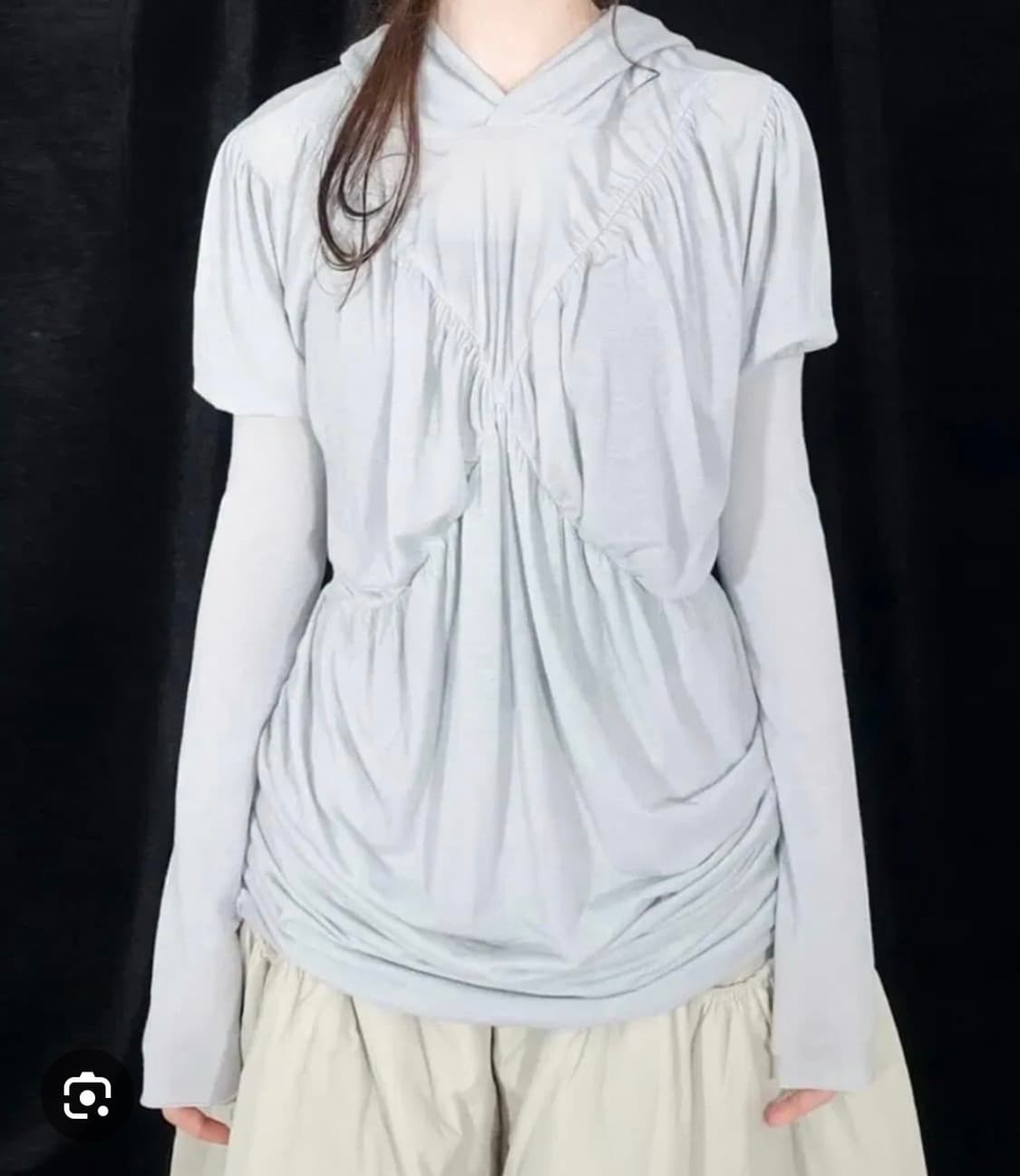 샵페어리 드레이프 후드 블루 상품이미지1