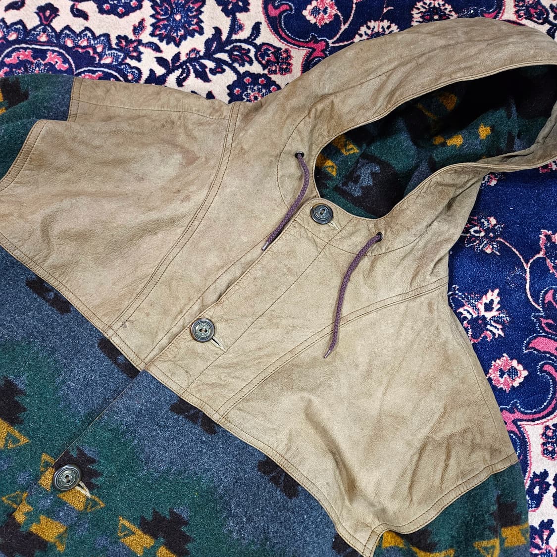 미스티하버(Mysti Harbor) 빈티지 가죽 노르딕 블럭 점퍼  상품이미지4