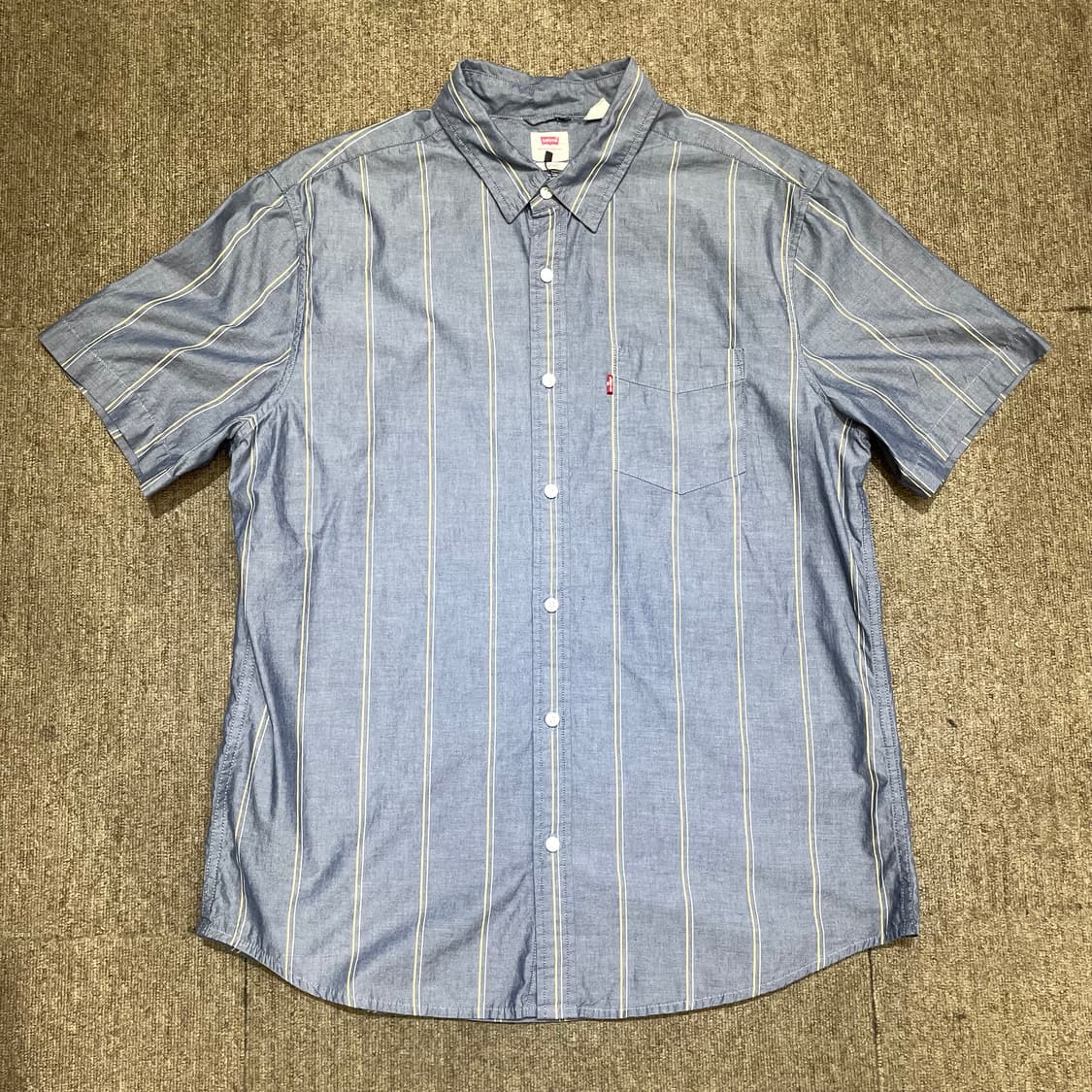 (L) Levi's 리바이스 포켓 스트라이프 반팔 셔츠   상품이미지7