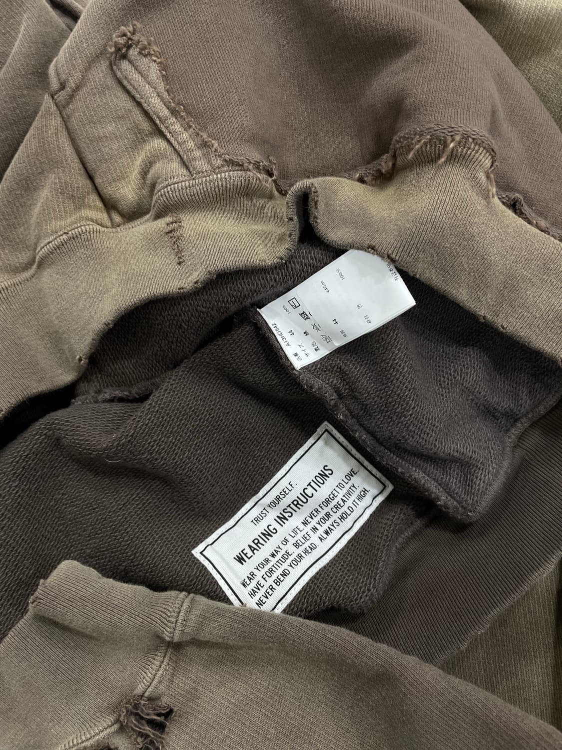 (MMY)미하라야스히로/브라운카키 데미지후드티(44) 상품이미지7