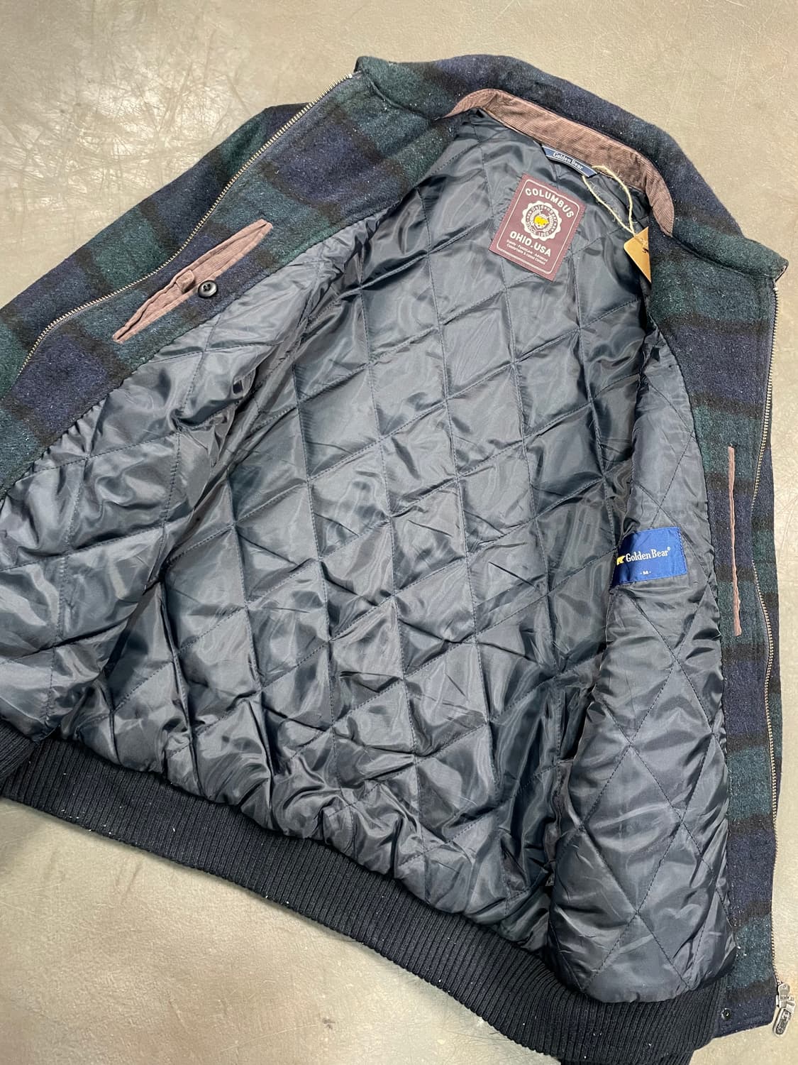 골든베어 울 체크 블루종 자켓 상품이미지3