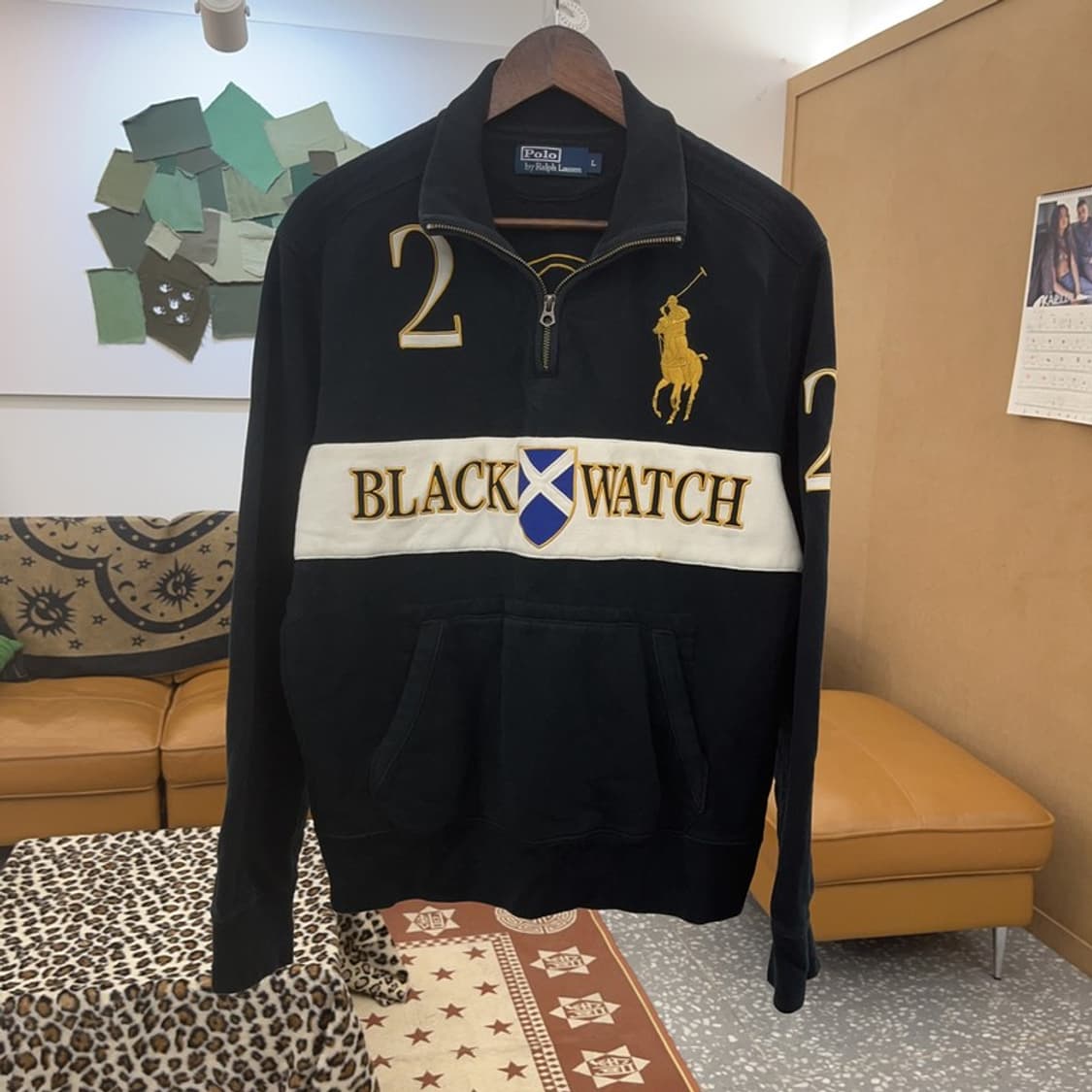 폴로 랄프로렌 치프키프 블랙와치 반집업 맨투맨 L C09455 상품이미지3