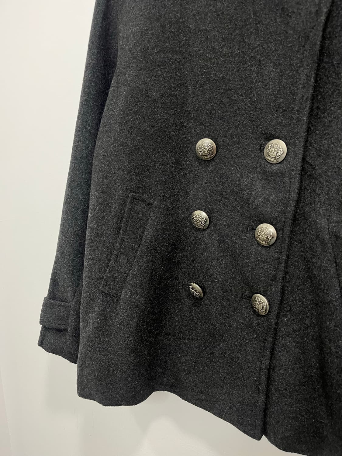 일본 빈티지 락펑크 투버튼 하프 코트 상품이미지5