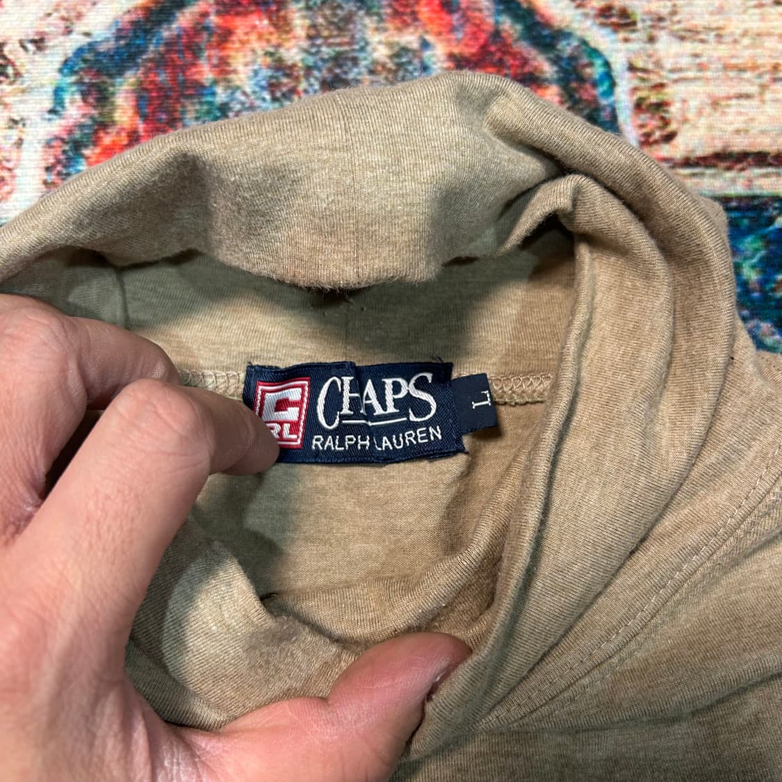 [L] 챕스 랄프로렌 월계수 로고 하이넥 티셔츠 상품이미지3