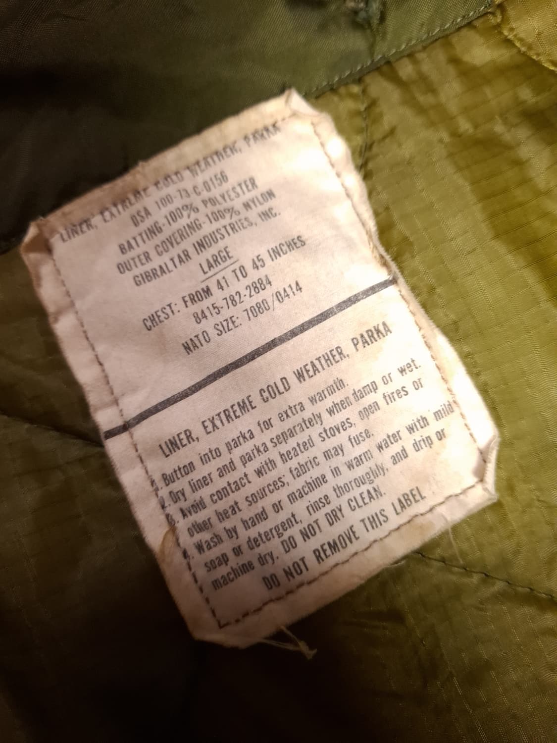 오리지날 미군 M-65 개파카 후드 양털 라지사이즈 풀셋트 상품이미지3