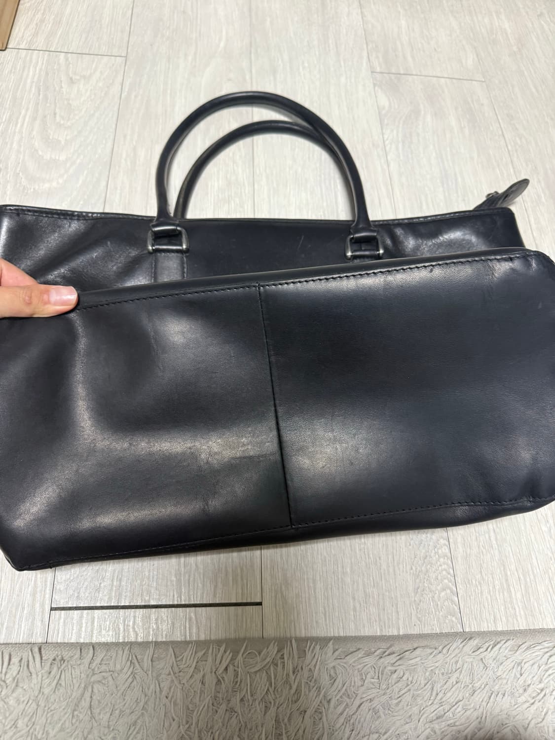 (OS)LLBEAN 엘엘빈 레더 라지 토트백 블랙 상품이미지3