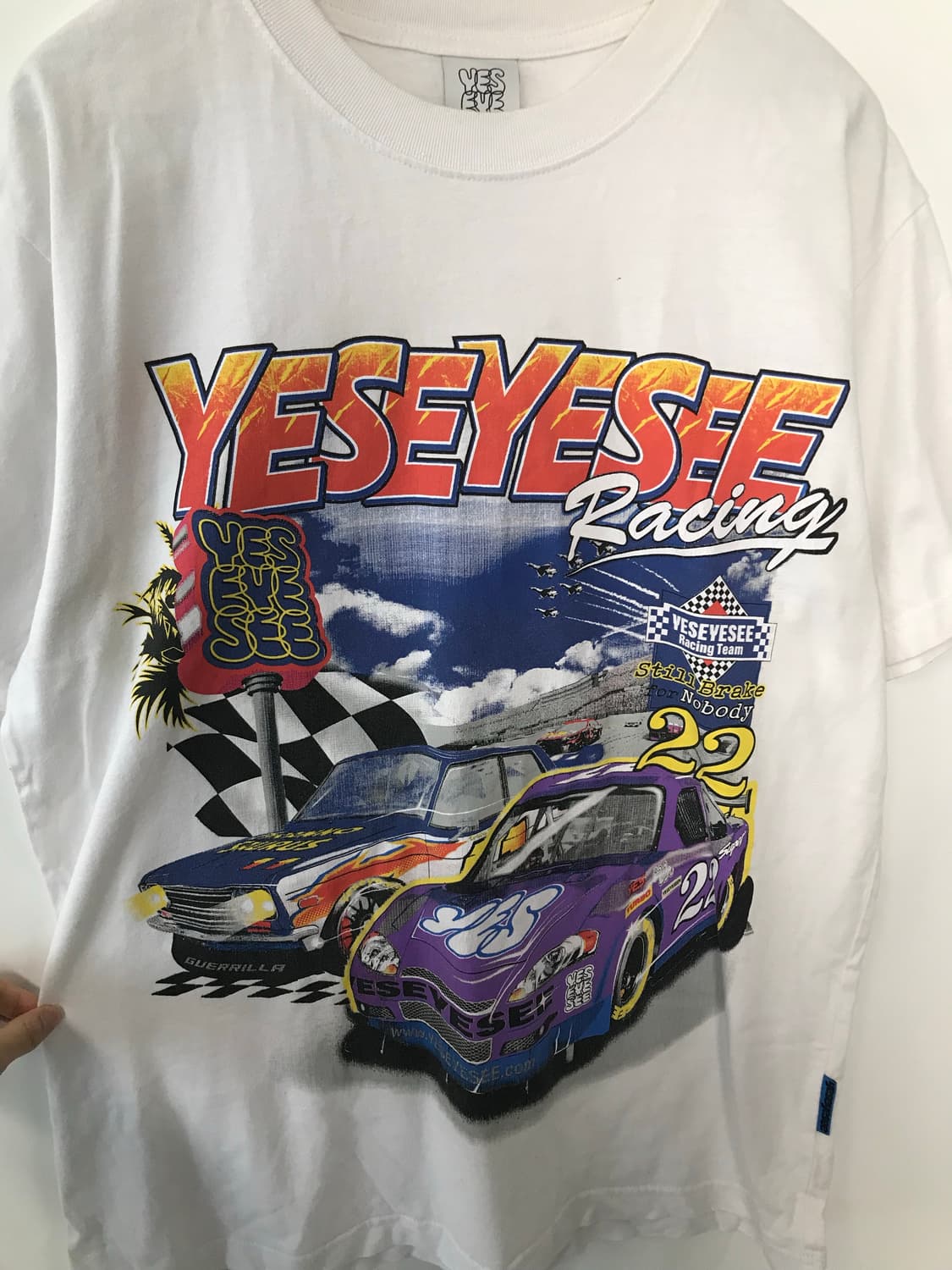 예스아이씨 레이싱 화이트 반팔 티셔츠 상품이미지4