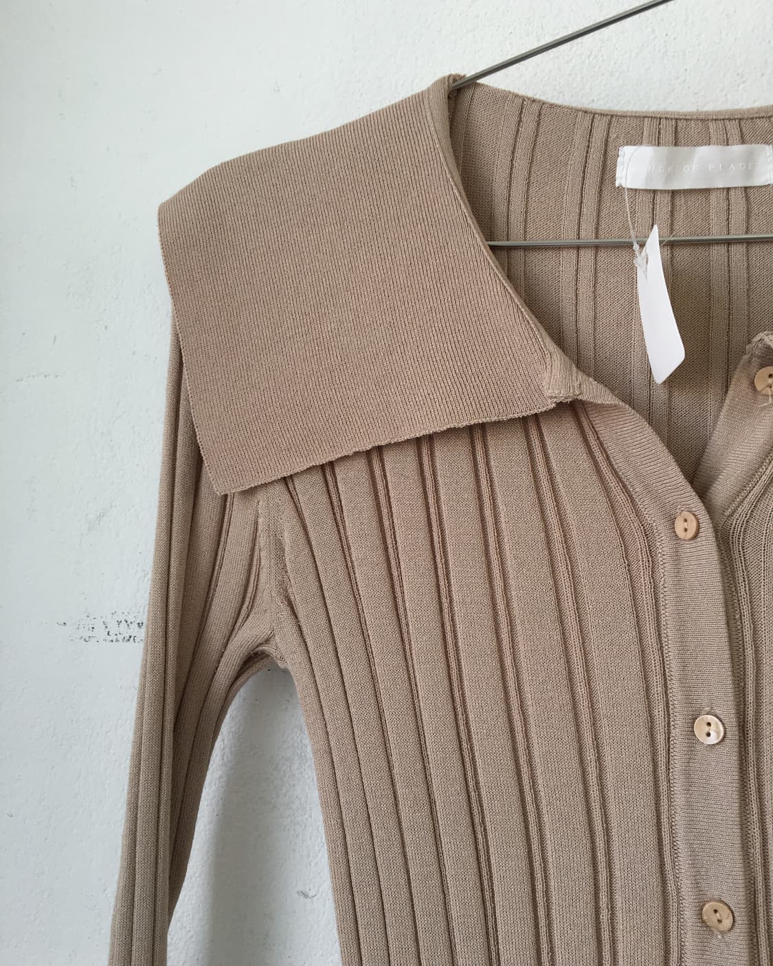 Collar point ribbed cardigan 상품이미지4