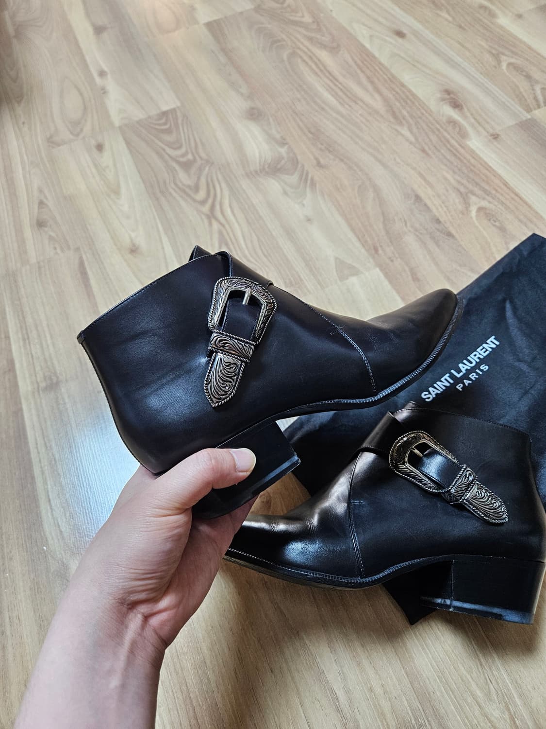 생로랑 덕키스 웨스턴 부츠 블랙 상품이미지9