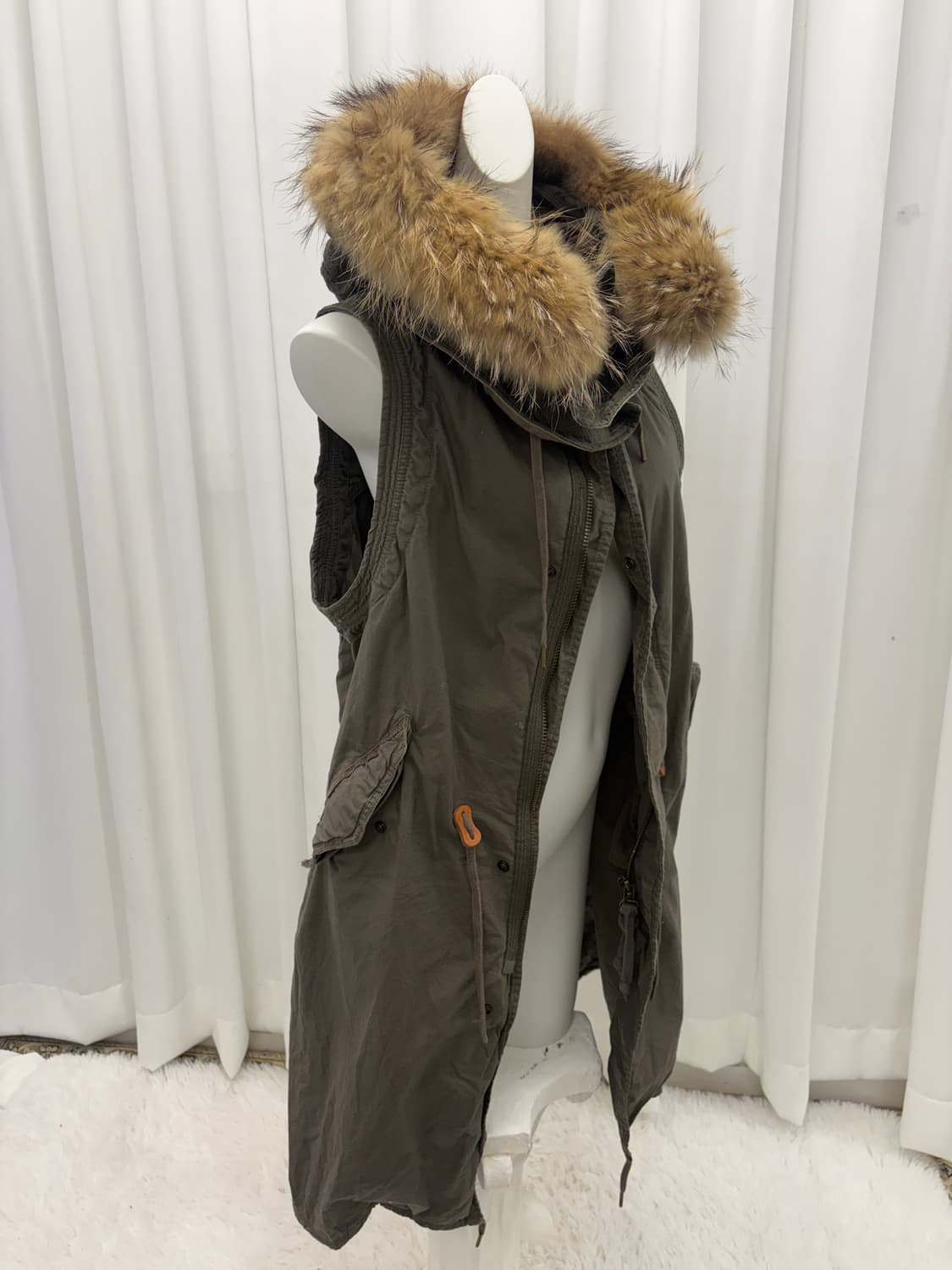 고아 퍼 후드 베스트 상품이미지3