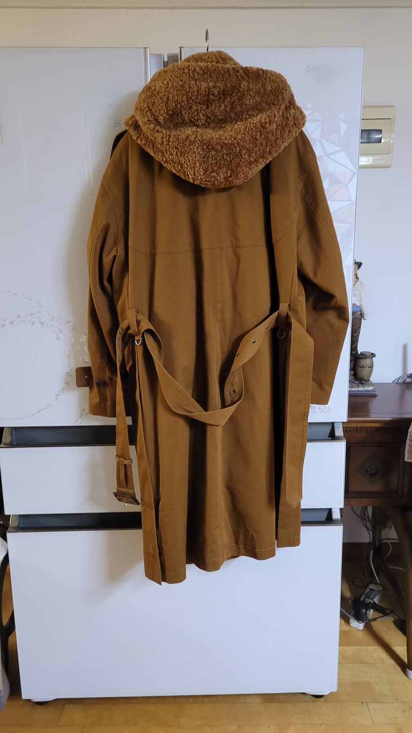 송지오옴므 코트 페이크 시어링 후드 레이어드 상품이미지7