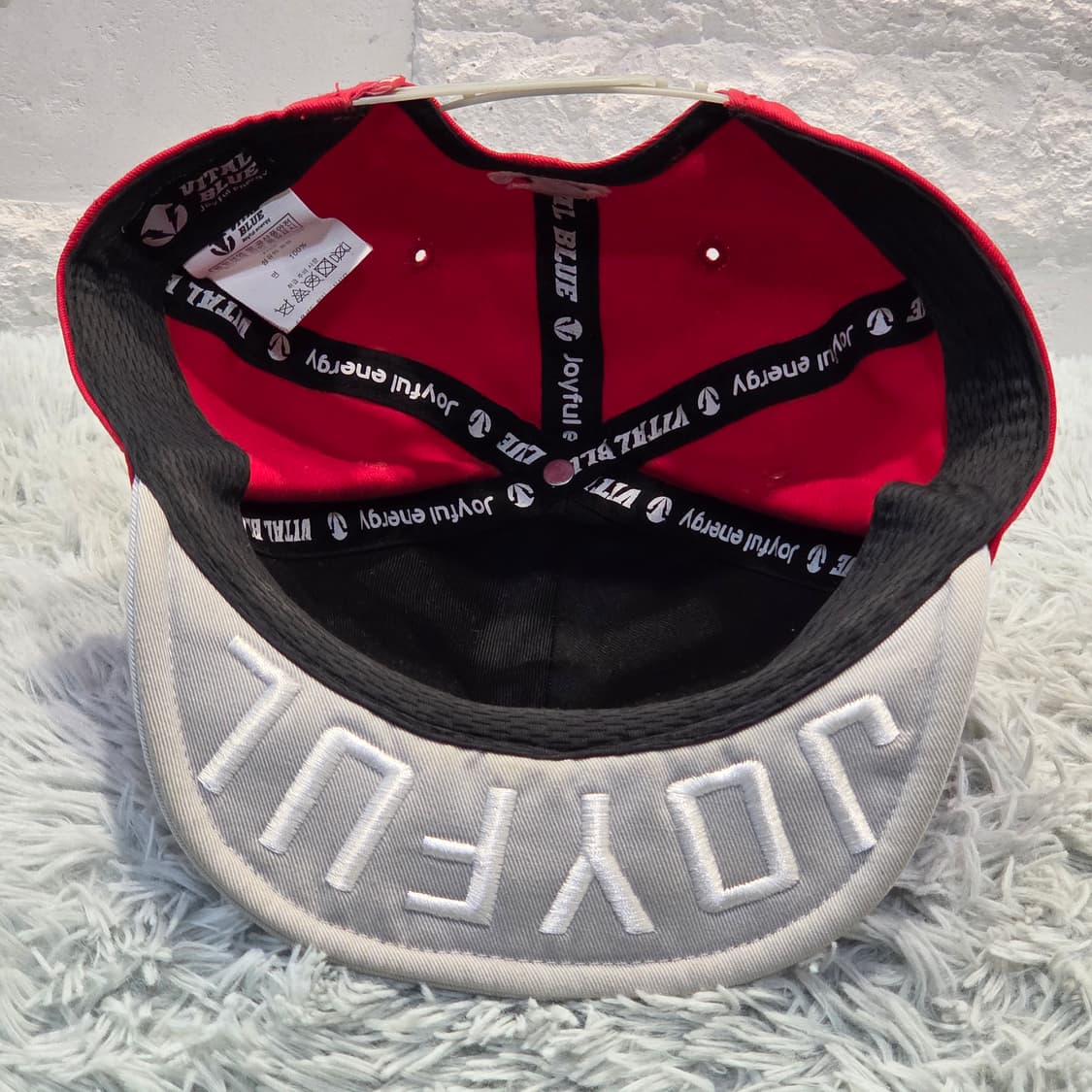 M1-2:바이탈 블루 VB 로고 스냅백 레드 그레이 프리사이즈 56-60 상품이미지6
