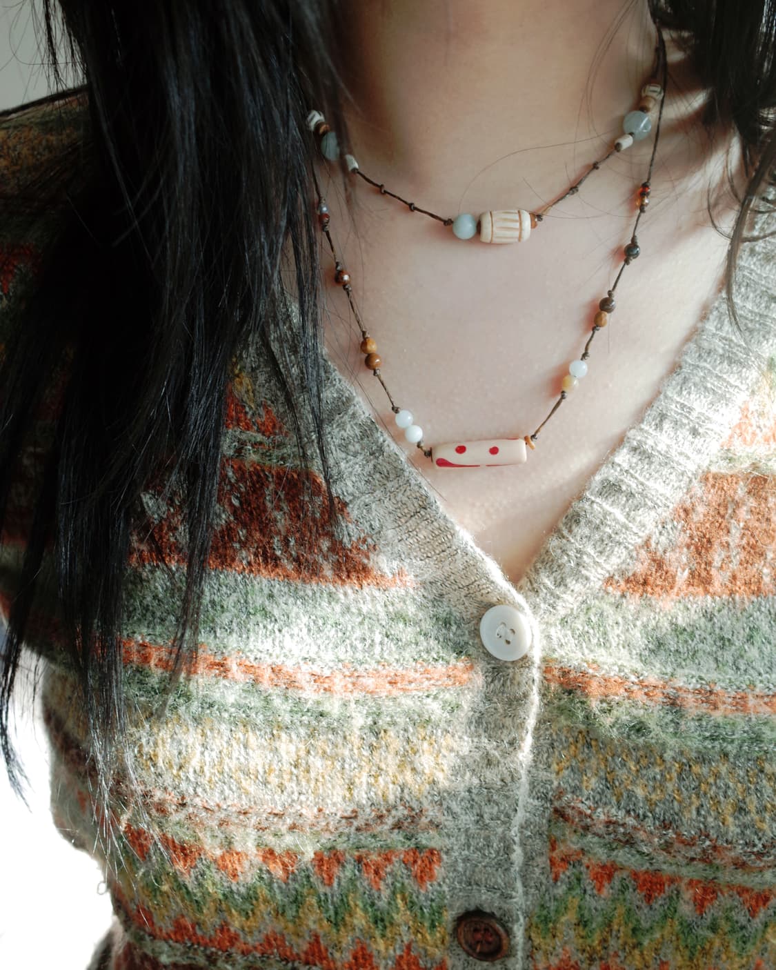 (only one) mint stripe necklace 목걸이 상품이미지3