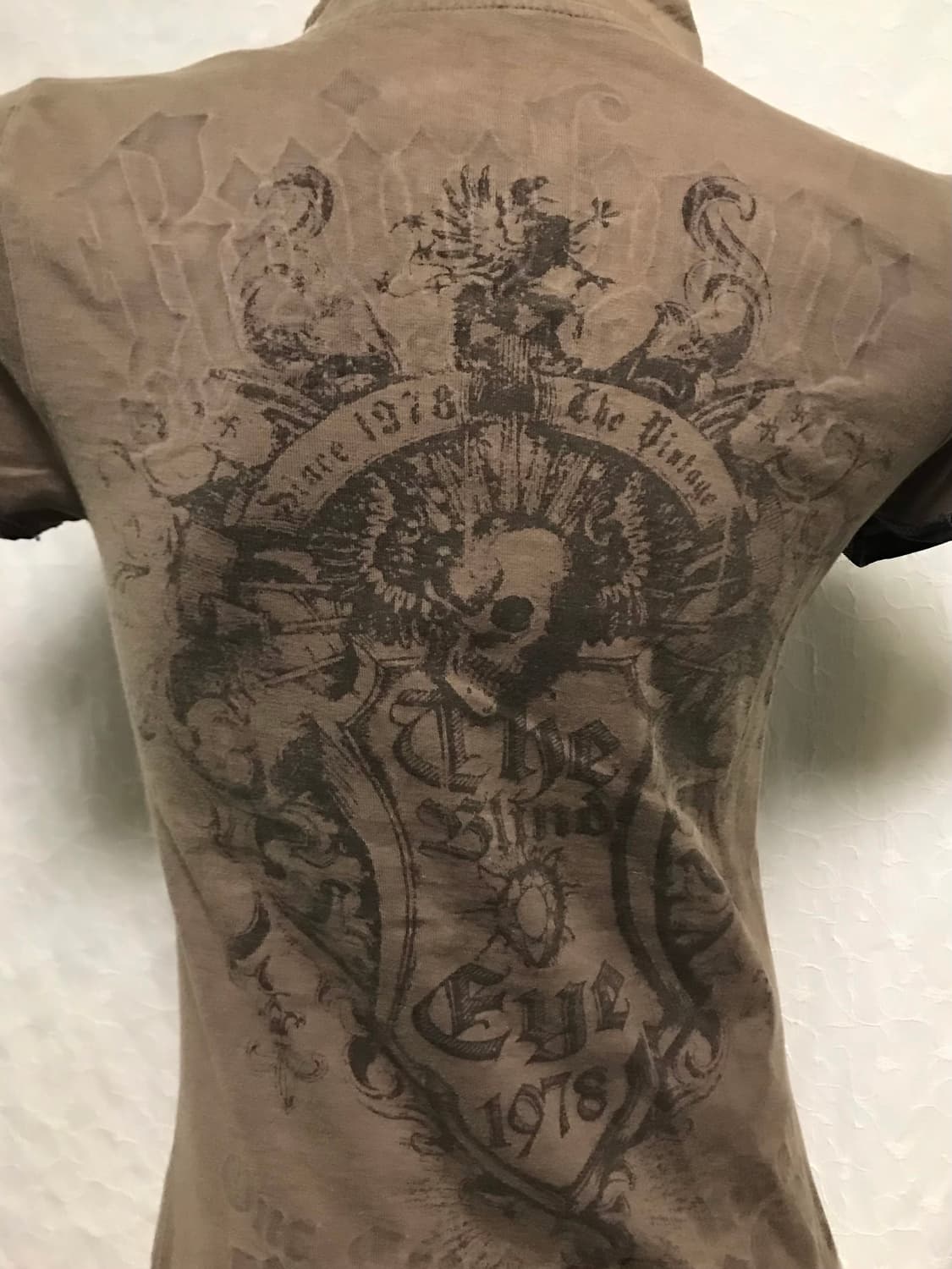 빈티지 glitz 글리츠 펑크 하이넥 카라 반소매 탑 상품이미지9