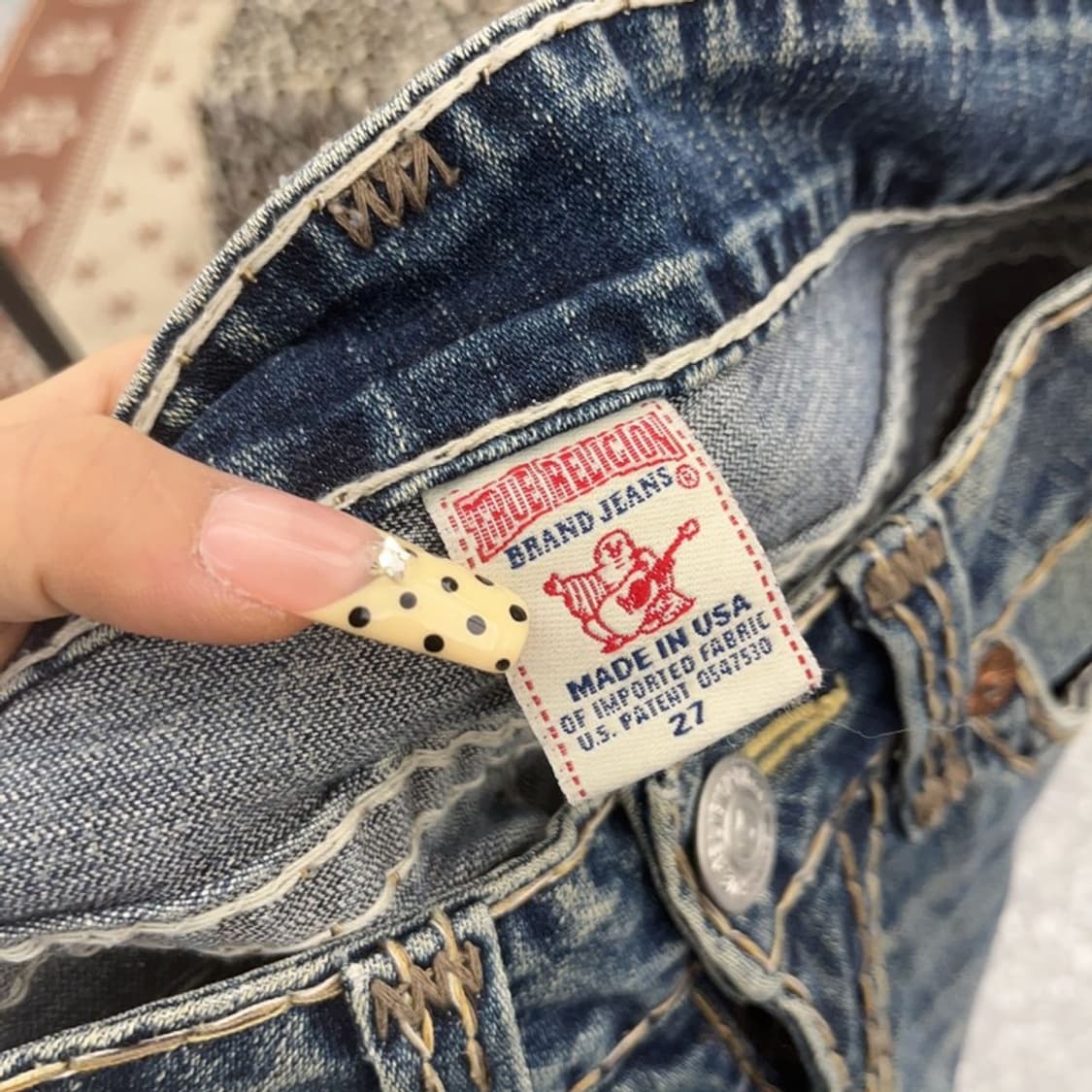 트루릴리젼 빌리슈퍼티 Y2K 로우라이즈 데님팬츠 27인치 C09726 상품이미지6