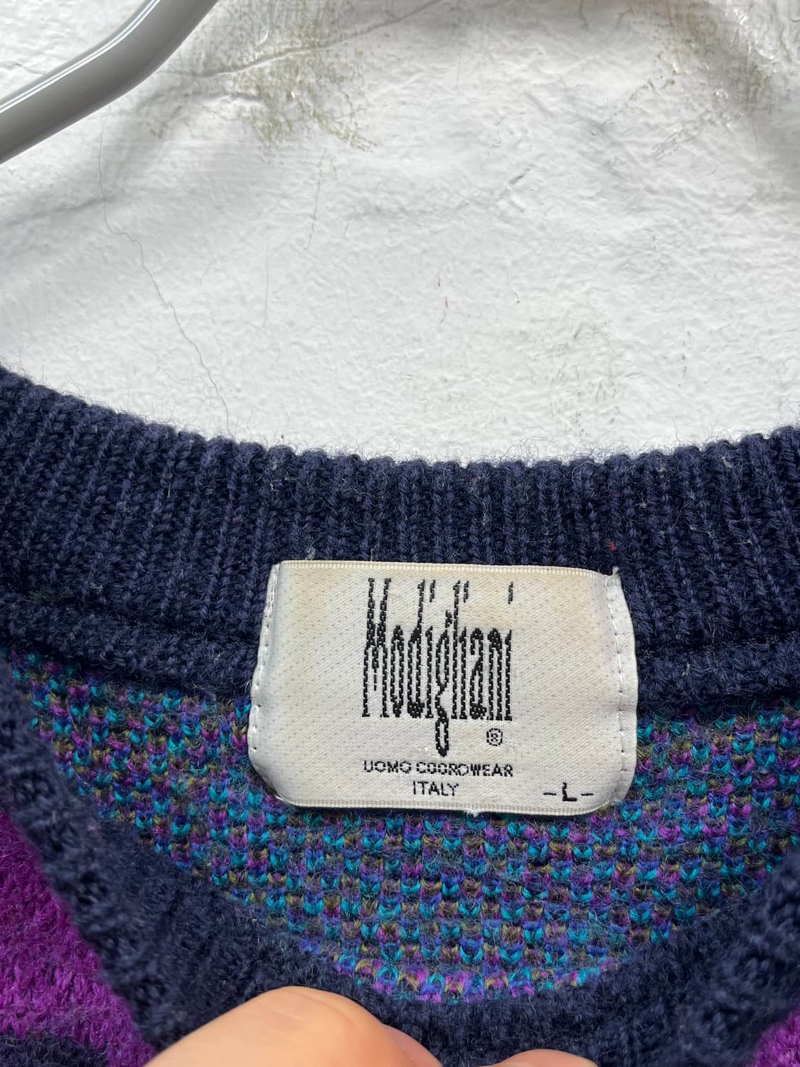Modighani Italy 90s 빈티지 울 니트 스웨터 L 상품이미지2