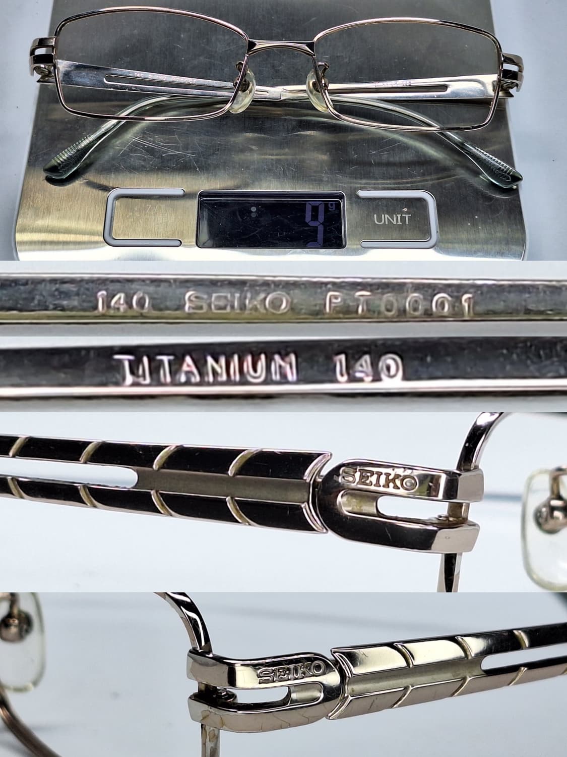 90s SEIKO 세이코 PT-1004 초경량 9g 티타늄 안경테 53m 상품이미지7