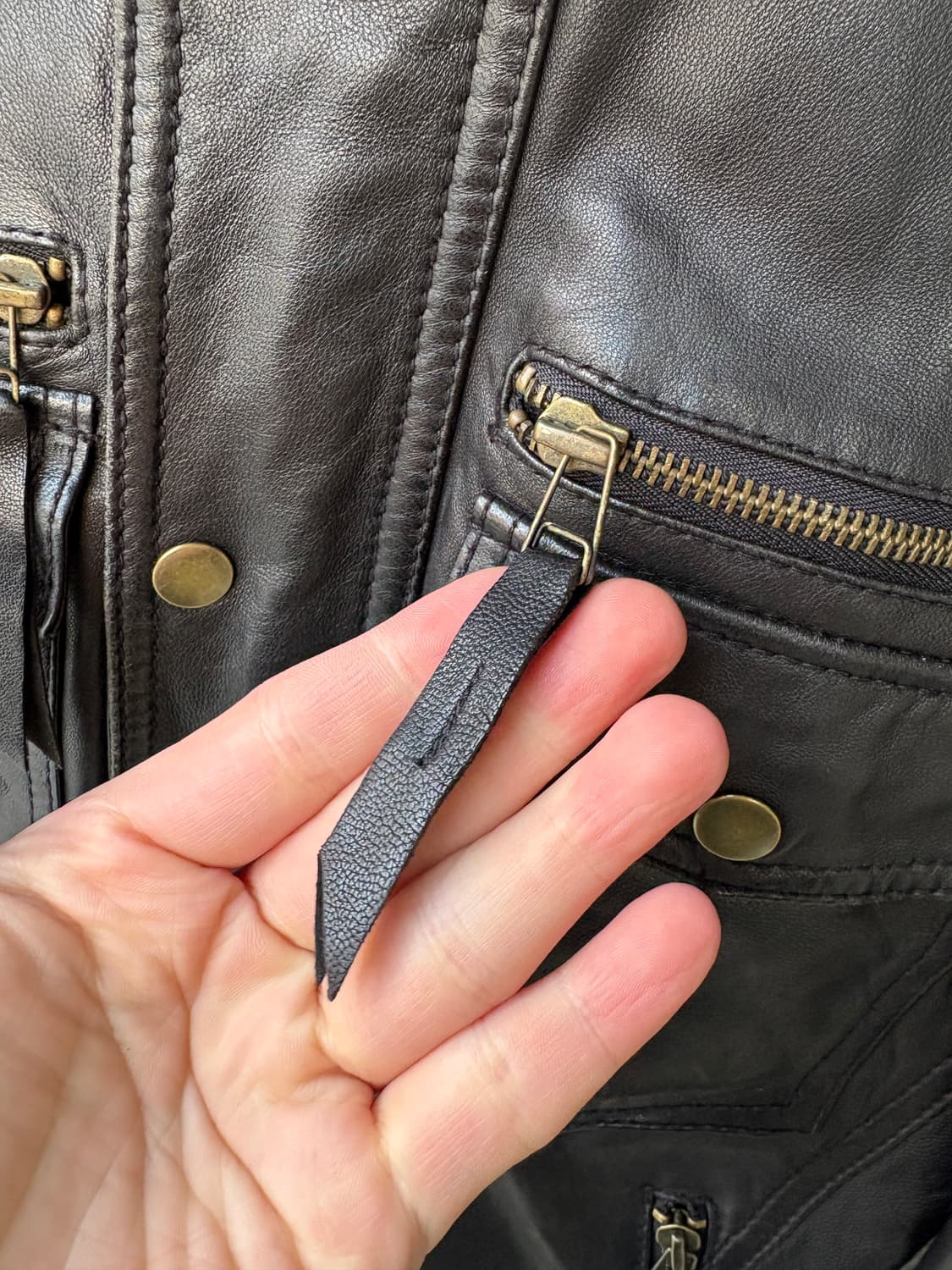 House of Blues 리얼 레더 투웨이 집업 자켓 상품이미지5