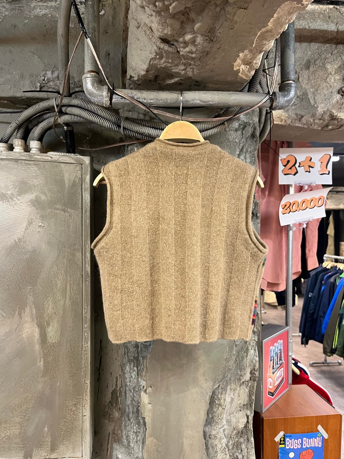 베네통 패턴 니트 베스트 베이지 S #csz3308 상품이미지2