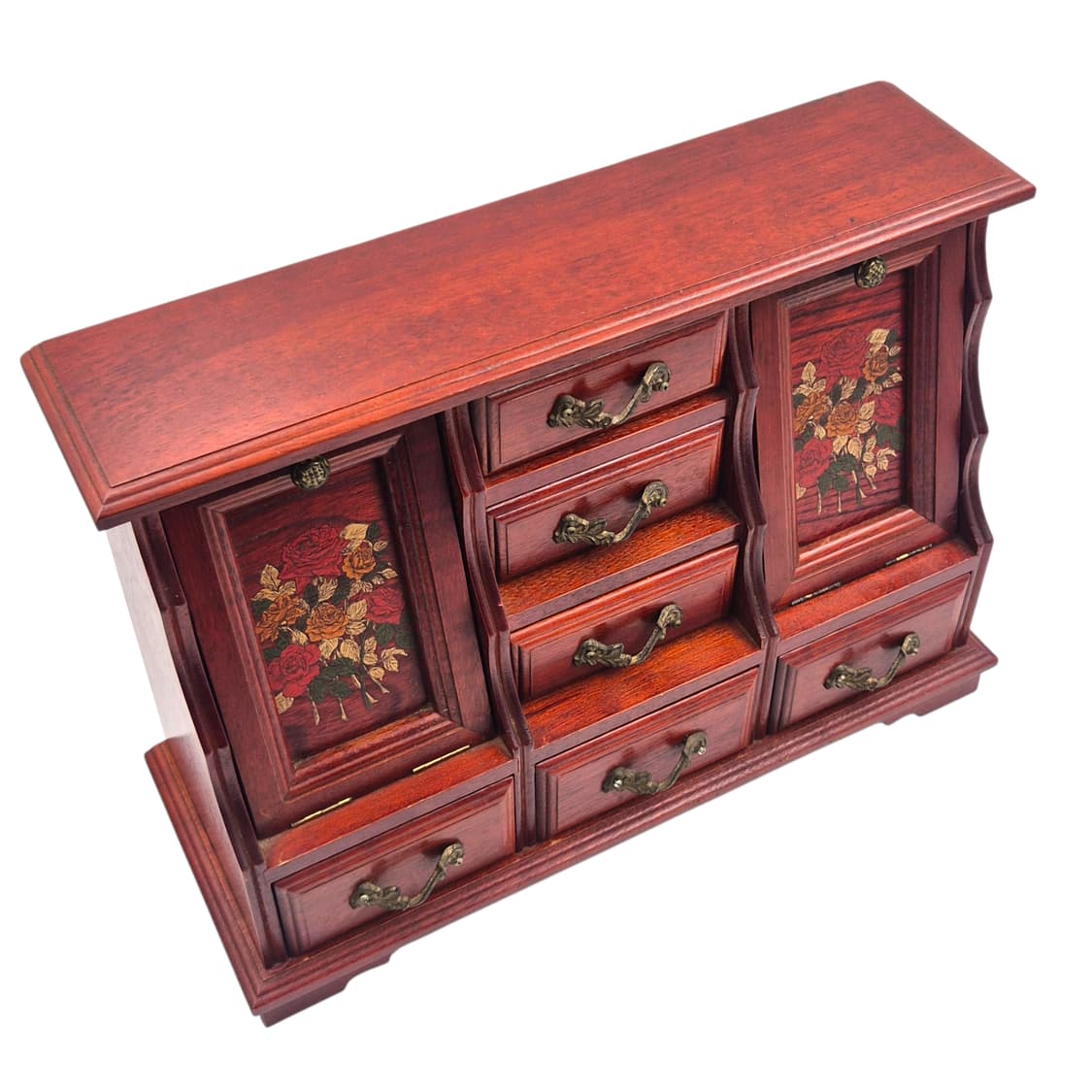 70s 엔틱 우드 플로랄 페인팅 오르골 대형 서랍장 상품이미지2