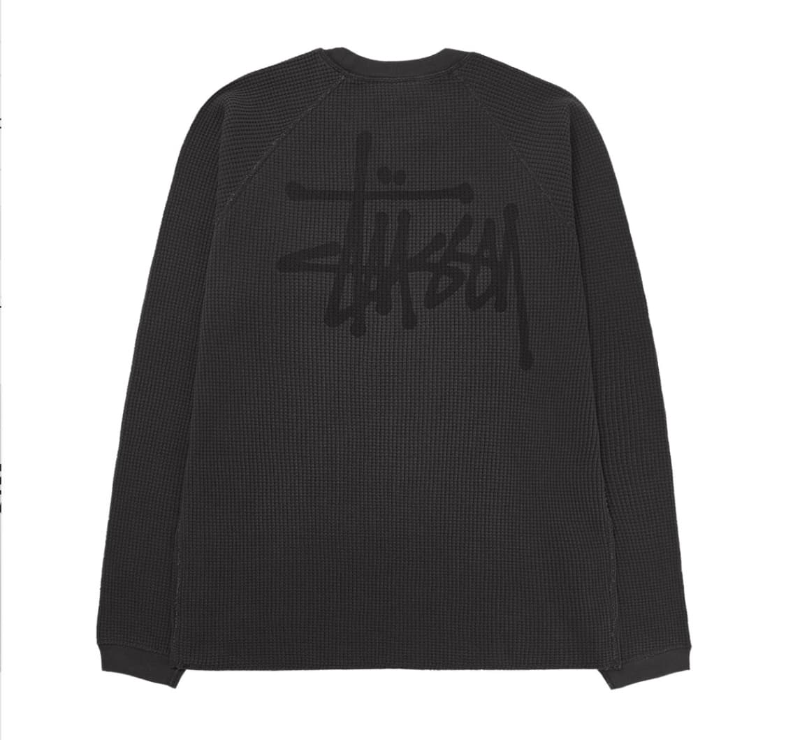 (새상품) 스투시 래글런 써멀 롱슬리브 워시드 블랙 L 상품이미지1