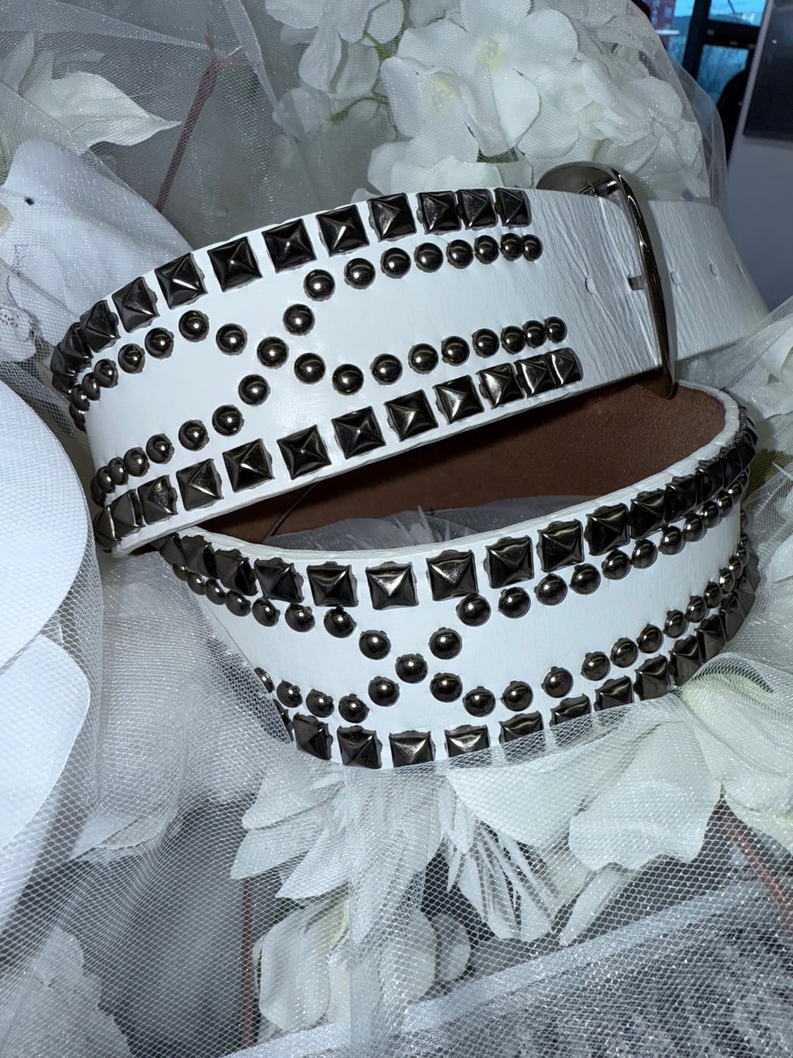 stud wide leather belt 상품이미지3