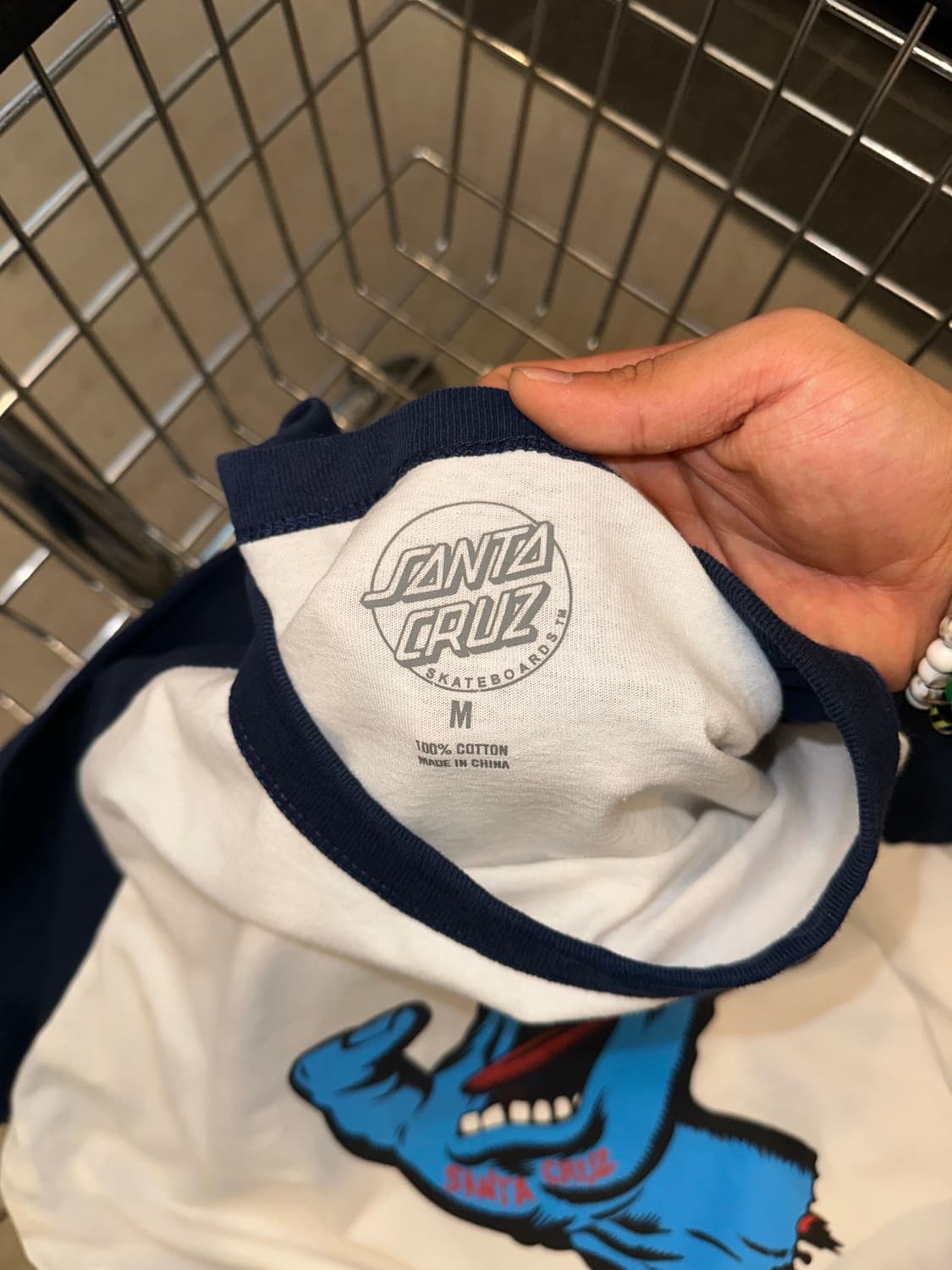 Santa Cruz blue logo raglan T-shirt 상품이미지7