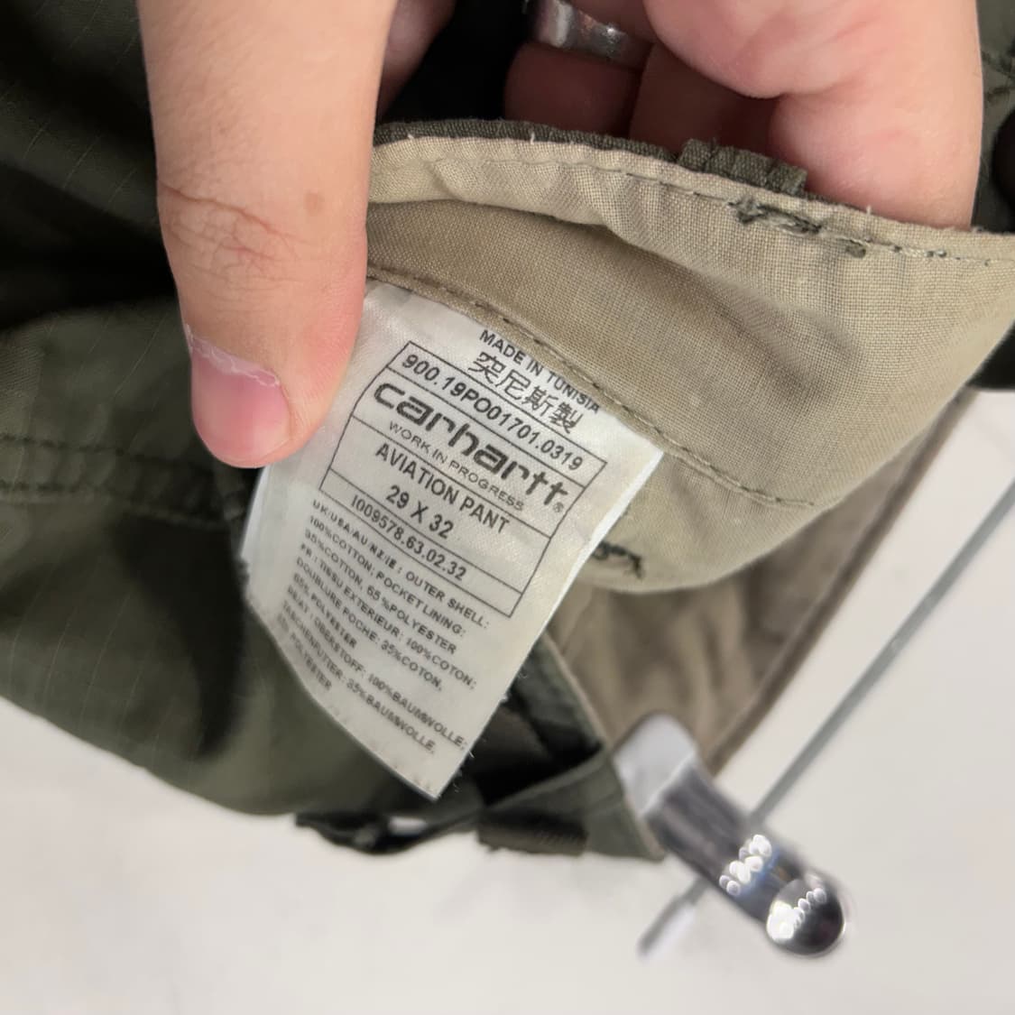 칼하트 WIP 립스탑 슬림핏 카고 워크팬츠 상품이미지4