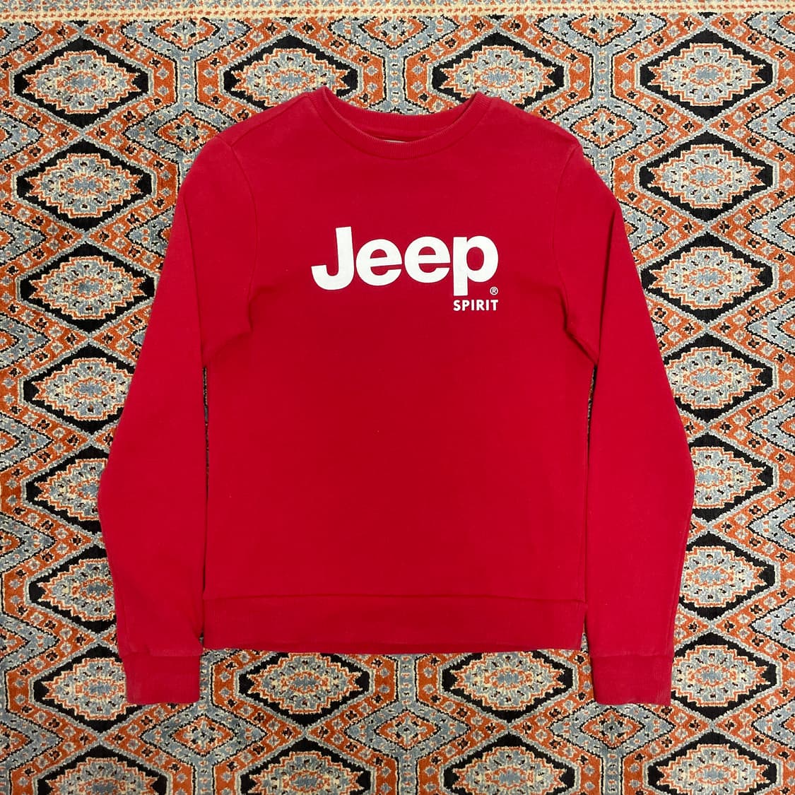 지프 스펠로고 레드 맨투맨 티셔츠 여성S 상품이미지1