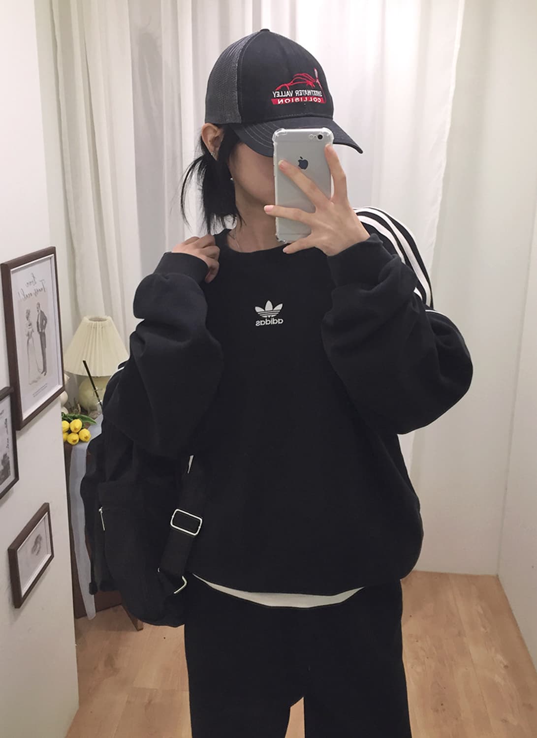 공용 아디다스 삼선 맨투맨 100 상품이미지1