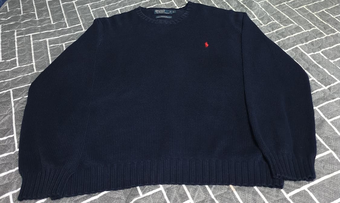 폴로랄프로렌 코튼 니트 네이비 (L) 상품이미지1