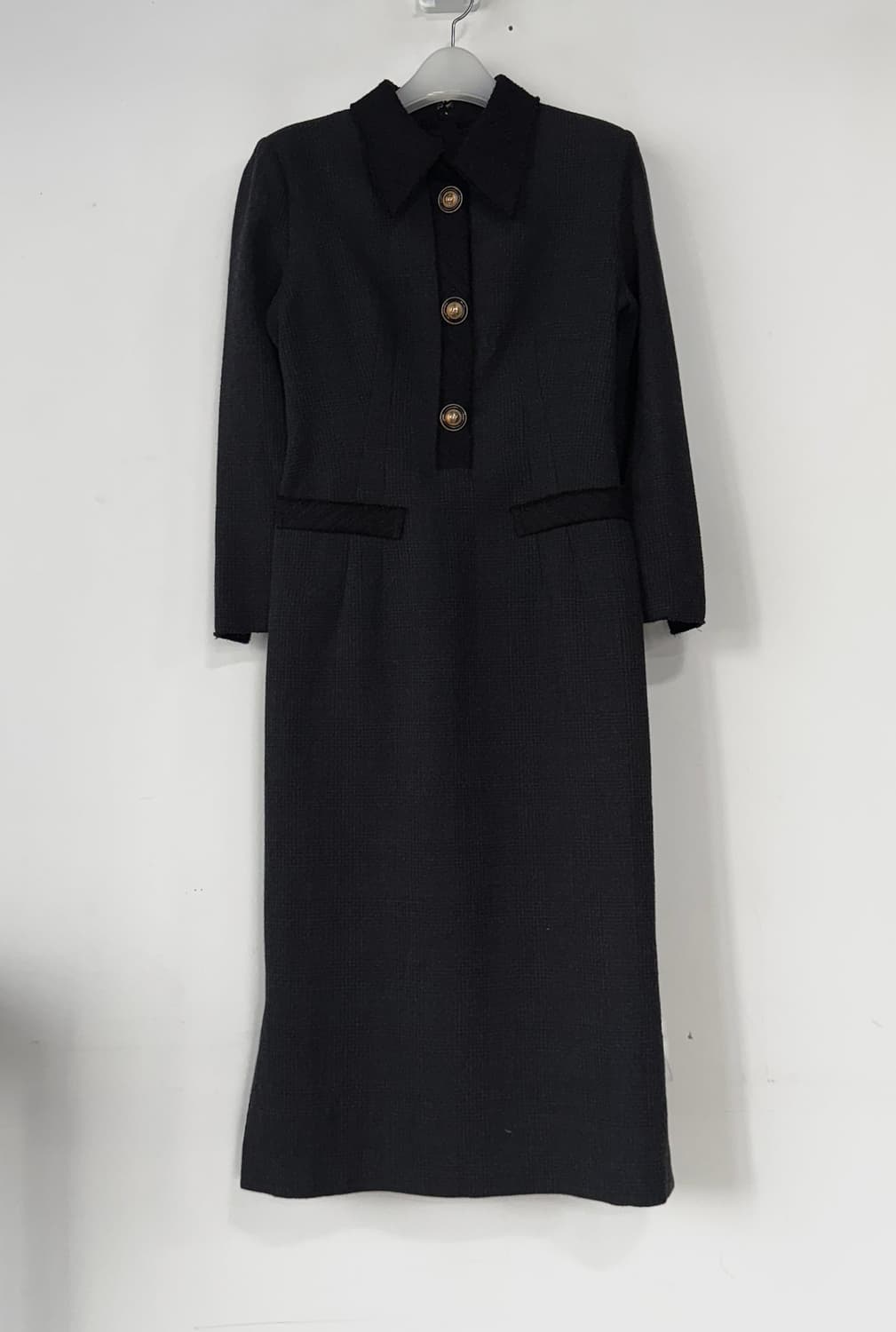 타임 금장버튼 트위드 미디 원피스 상품이미지2