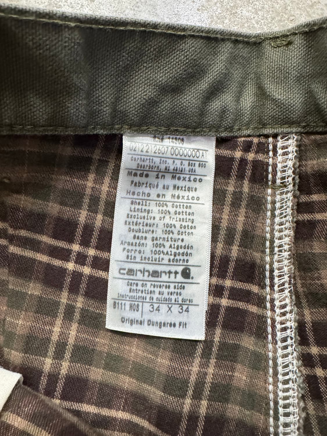 칼하트 B111 MOS 플란넬 라이닝 싱글니  상품이미지4