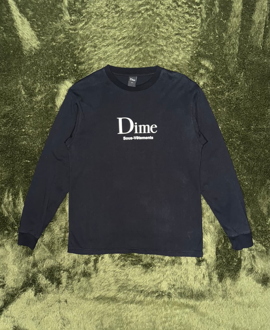 [M] Dime 다임 로고 프린트 릴렉스 핏 롱슬리브 티셔츠 블랙 상품이미지1